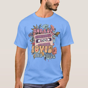 T-shirt Floral Horror Things And Chill Cassette Tape Hallo