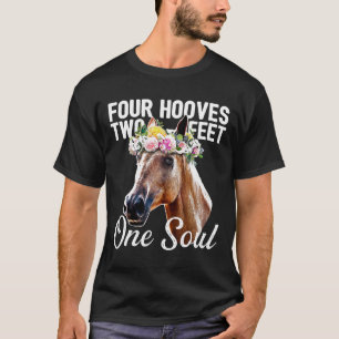 T-shirt Floral Horse Horseback Équitation Ferme équestre P