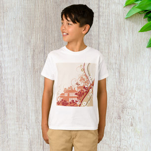 T-shirt Floral House Illustration Swirl et Motif de la nat