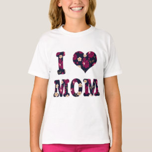 T-shirt Floral I Love Maman