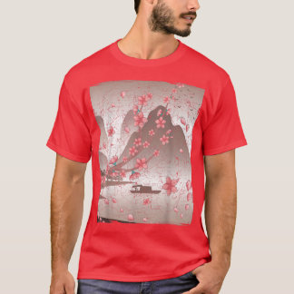 T-shirt Floral Japanese Mountain Sakura Pink Flower Cherry