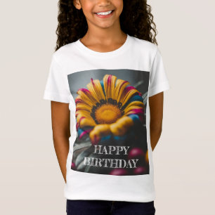T-Shirt Floral Joyeux anniversaire filles