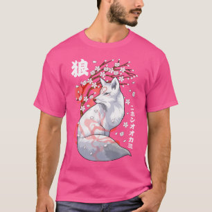 T-shirt Floral Loup japonais Japon Art Otaku Cerise Blosso