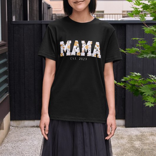 T-shirt Floral Mama EST Custom Gift for Mom