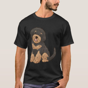 T-shirt Floral Noir Et Tan Aussiedoodle Aussie Do