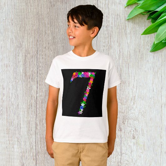 T-shirt Floral Number Seven Botanical Flower Design
