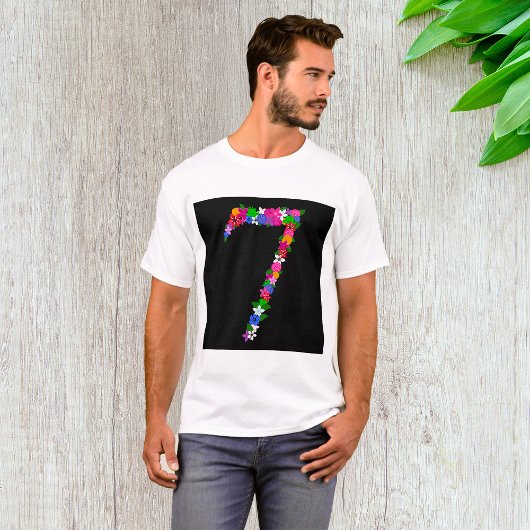 T-shirt Floral Number Seven Botanical Flower Design