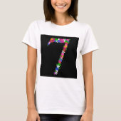 T-shirt Floral Number Seven Botanical Flower Design (Devant)