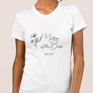 T-shirt Floral Personnalisé Mère de la mariée