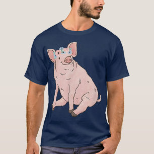 T-shirt Floral Pig Maman Amoureux des animaux de ferme