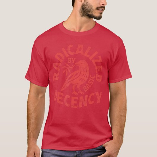 T-shirt Floral Radicalized by Basic Decency Feminist Activ (Devant)