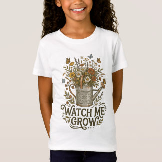 T-shirt floral "Regarde-moi grandir" arrosoir rétr