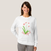 T-shirt Floral Rose Et Vert (Devant entier)