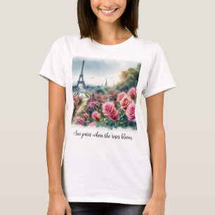 T-Shirt floral Roses Roses roses de Paris