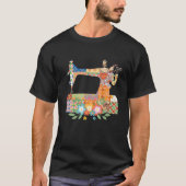 T-shirt Floral Sewing Machine - Seamstress Quilting Dressm (Devant)
