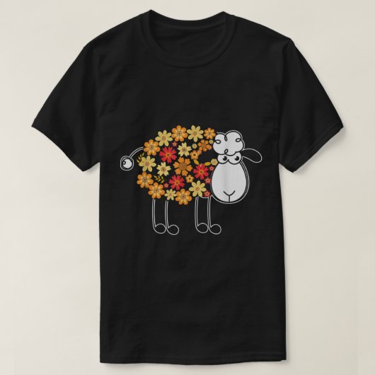 T-shirt Floral Sheep Cute Spring Design (Design devant)