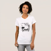 T-shirt Floral Sketch Modern Grad Script Personalized Grad (Devant entier)
