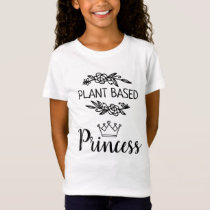 T-Shirt Floral vegan Princess à base de plante avec couron