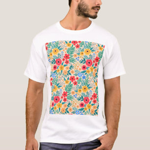 T-shirt Floral vintage, Petites Fleurs Colorées.