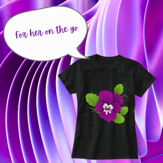 T-shirt Floral Viola violet Fleur sauvage Blossom énorme F