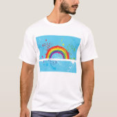 T-shirt Flore arc-en-ciel Abstraite et plaque de peinture (Devant)