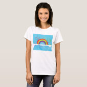 T-shirt Flore arc-en-ciel Abstraite et plaque de peinture (Devant entier)