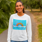 T-shirt Flore arc-en-ciel Abstraite et plaque de peinture