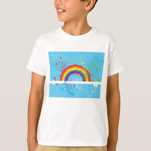 T-shirt Flore arc-en-ciel Abstraite et plaque de peinture (Devant)