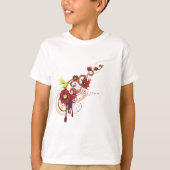 T-shirt Flore avec fleurs rouges et colibri (Devant)