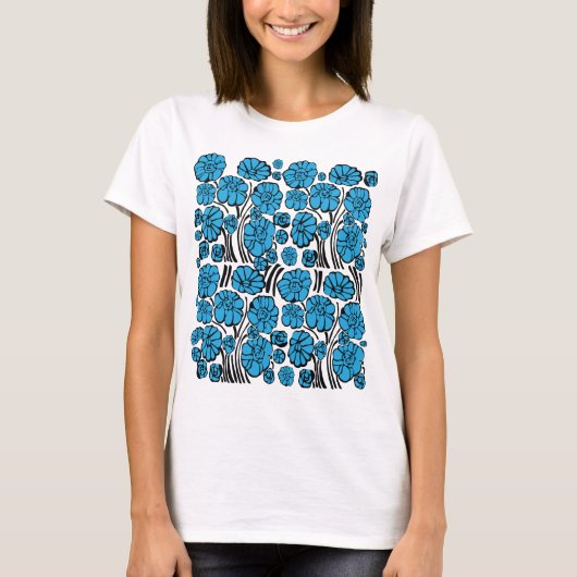 T-shirt Flore bleue (Devant)