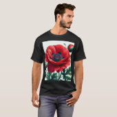T-shirt Flore de pavot rouge (Devant entier)