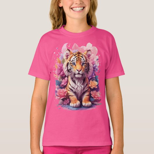 T-shirt Flore de tigre de bébé (Devant)