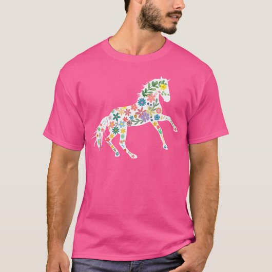 T-shirt Flore Occidentale Idée Cowgirl Pour Cheval Et Rode (Devant)