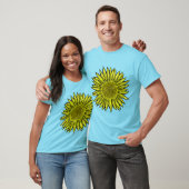 T-shirt Flore Rustique Tournesol Jaune Main tirée (Unisexe)