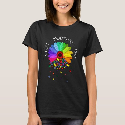 T-shirt Flore Sensibilisation sur l'autisme Fleur margueus (Devant)