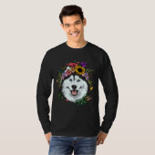 T-shirt Flore Sibérie Husky Chien Printemps Nature Sibérie (Devant entier)