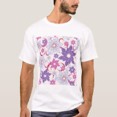 T-shirt Flore Vibrante Motif Floral Purple Rose Fleurs Ble (Devant)