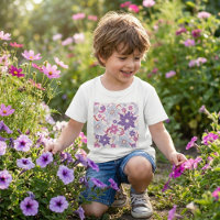 Flore Vibrante Motif Floral Purple Rose Fleurs Ble