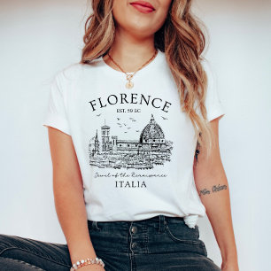 T-shirt Florence Italia Duomo Croquis Vintage