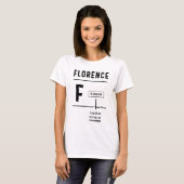 T-shirt Florence Nom personnalisé Anniversaire Cadeau (Devant entier)