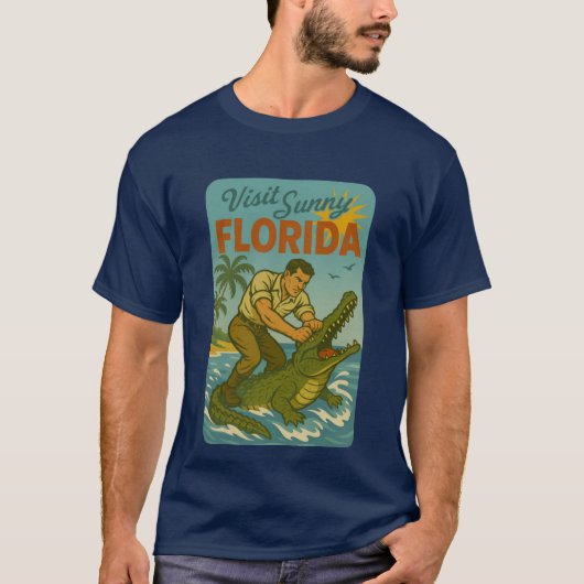 T-shirt Florida Alligator Wrestling | Funny Retro Coastal (Devant)