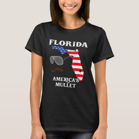 T-shirt Florida America Mullet Flag 4th July Independence  (Devant)