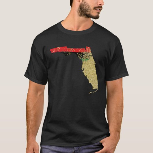 T-shirt Florida  Black Pride Pan African Flag Home Hometow (Devant)