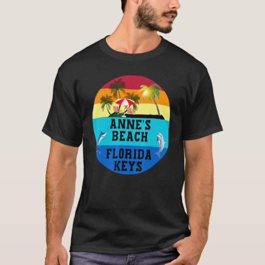 T-shirt Florida Keys Annes Beach Transats Palm Trees S (Devant)