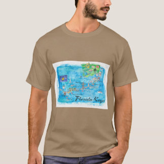 T-shirt Florida Keys Key West Marathon Key Largo Illustrat