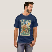 T-shirt Florida Man Coastal Shark Wrestler - Retro Beach (Devant entier)