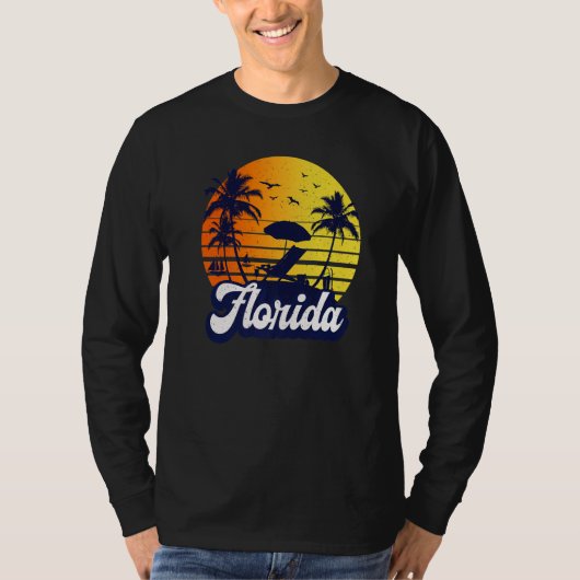 T-shirt Florida Sunset Beach Retro Premium (Devant)