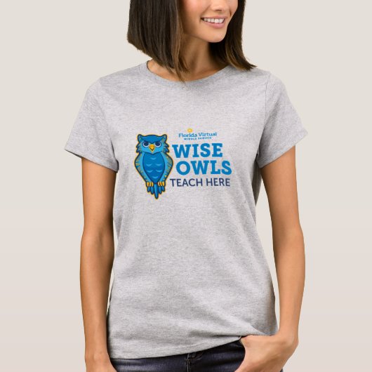 T-shirt Florida Virtual Middle School Les Hiboux Sages Ens (Devant)