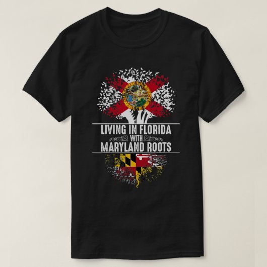 T-shirt Floride Accueil Maryland Roots État libre Drapeau (Design devant)
