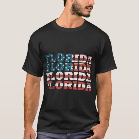 T-shirt Floride Floride Drapeau Américain (Devant)